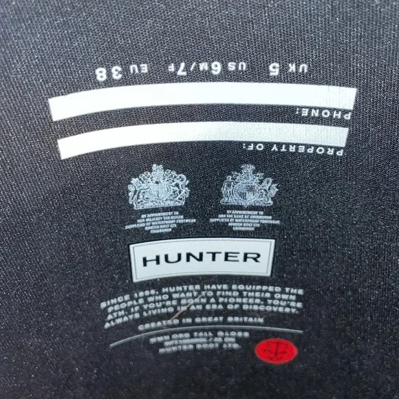 Hunter Original Tall Gloss Women's Rain Boots - Black, Size 6M/7F rain boots - Picture 8 of 12